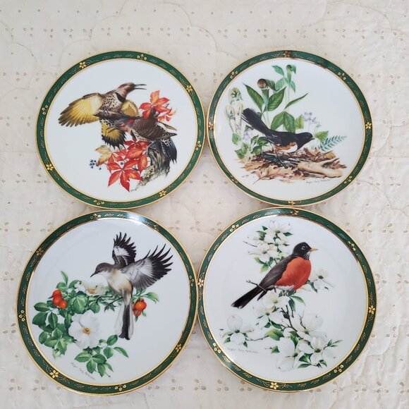 Vintage The Danbury Mint The Songbirds Set Of 4 Decorative Plates Roger Tory - Picture 1 of 7